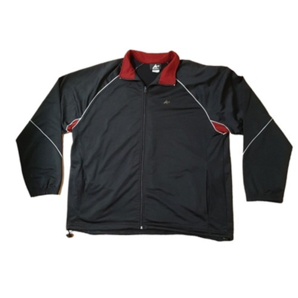 Athletech Mens Size XL full zip warm up track sweat jacket polyester black